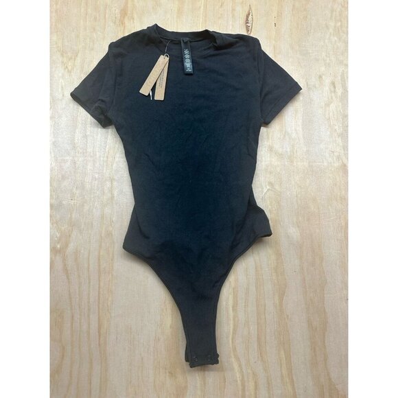 Skims Other - Skims Cotton Jersey T Shirt Body Suit Black XS NWTs